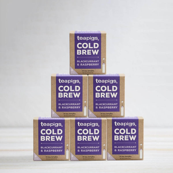 pyramid of blackcurrant and raspberry cold brew tea