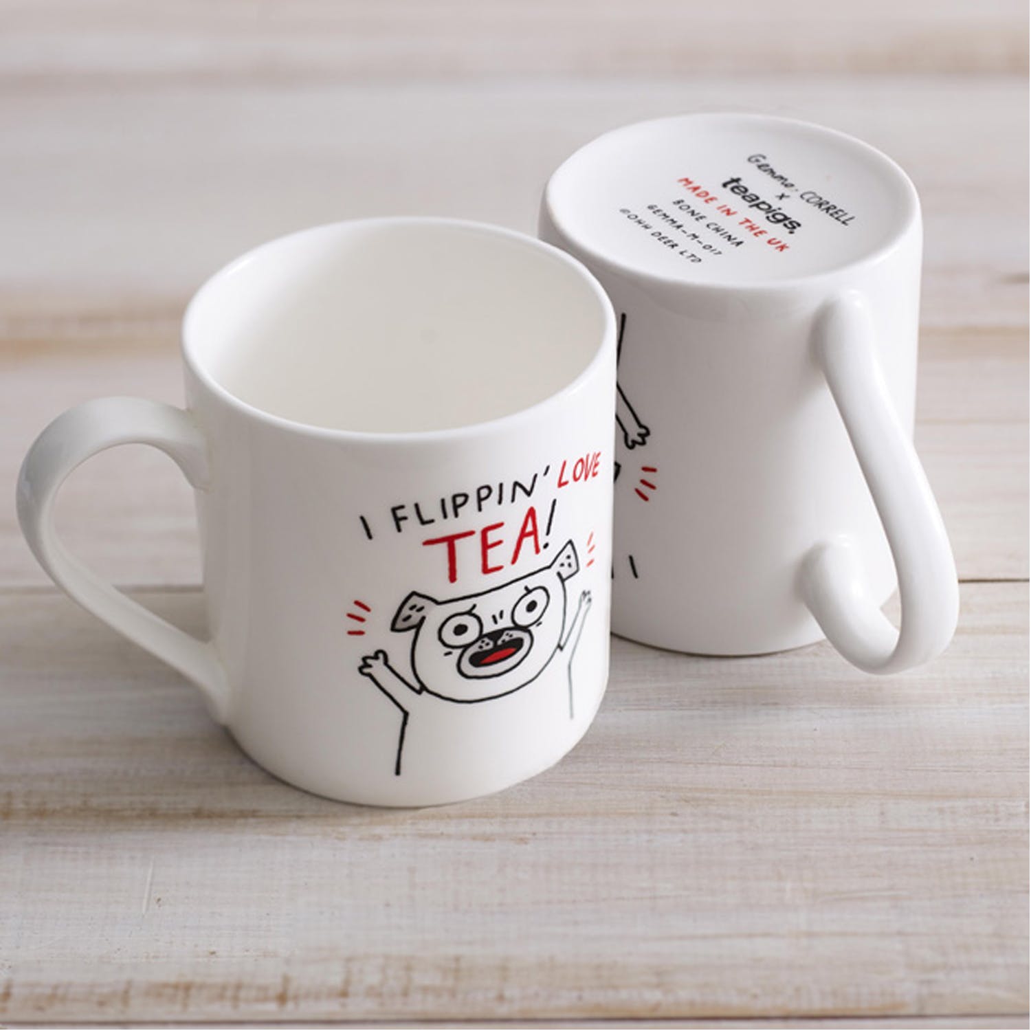"I flippin' love tea!" mug