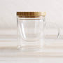 glass cup with bamboo lid
