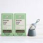 grey floating tea strainer and two packs of loose leaf peppermint