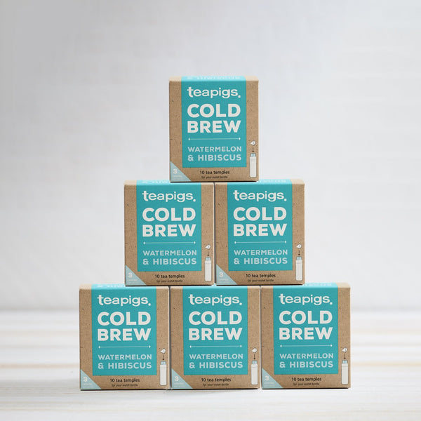 pyramid of cold brew watermelon and hibiscus tea