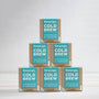 pyramid of cold brew watermelon and hibiscus tea boxes